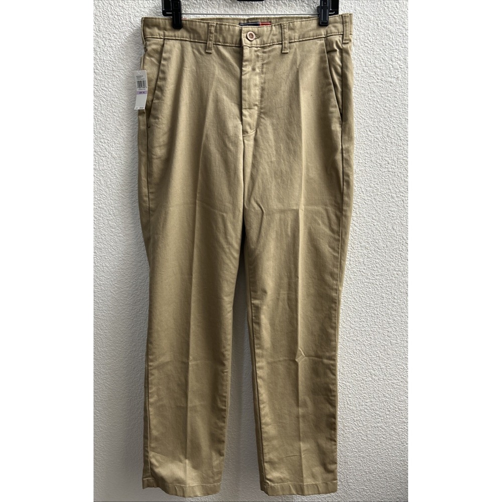 IZOD Men's Performance Stretch Classic Fit Pants Cedarwood Khaki 32X34 New